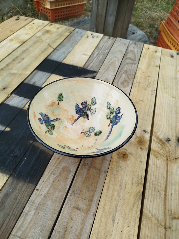 Vintage signed fruit bowl