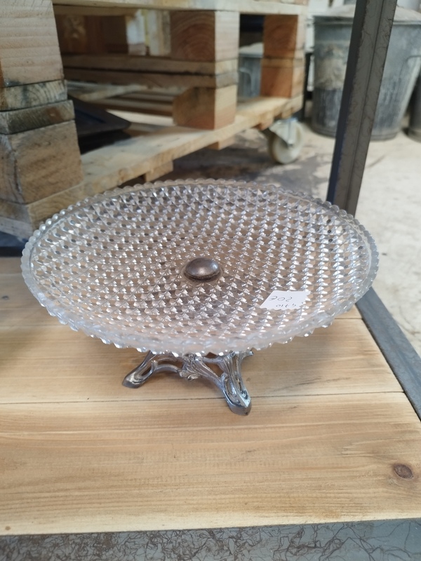 20th century silver-footed crystal cup 