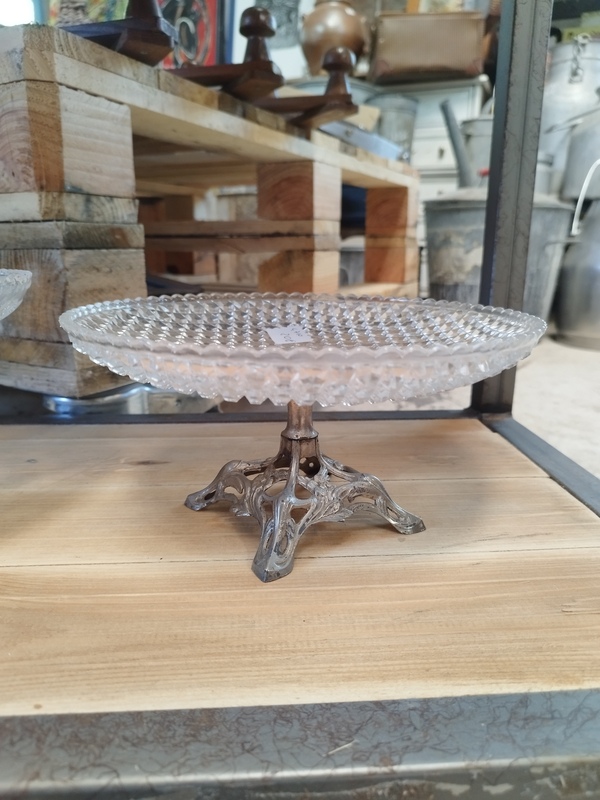 20th century silver-footed crystal cup 