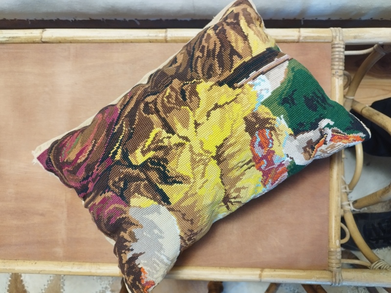 Vintage canvas cushion