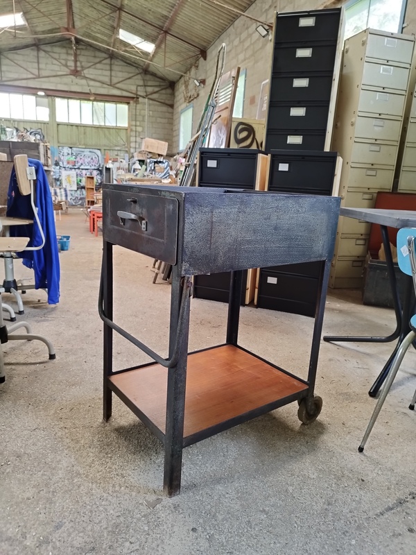Industrial metal workshop trolley