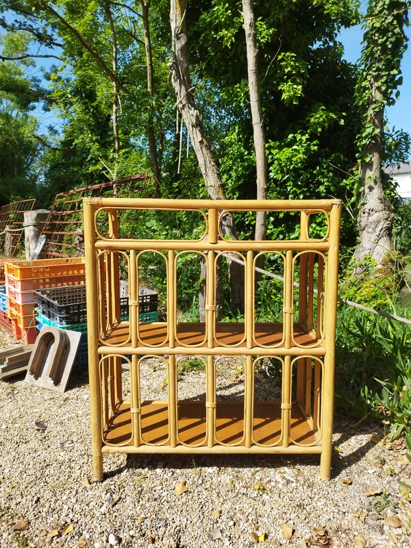 Vintage rattan shelf