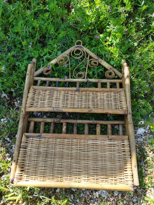 Rattan wall shelf