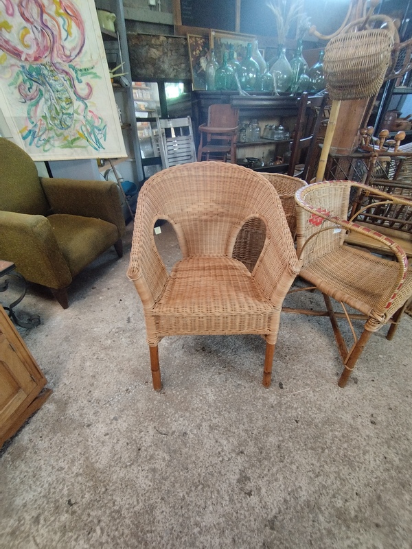 Antique vintage rattan armchair from the 60s
