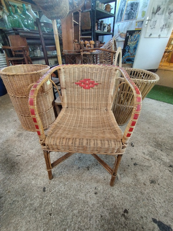 Old rattan armchair from the 60s