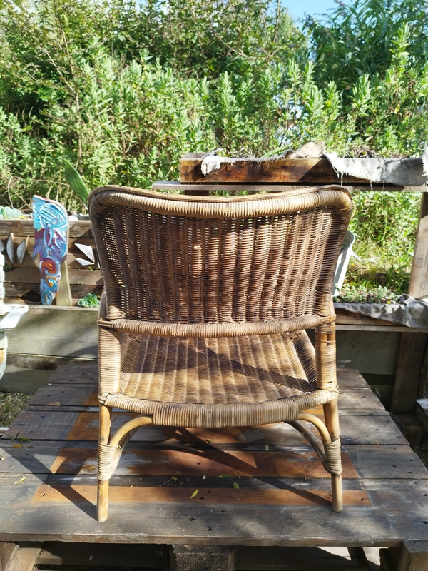 60s rattan armchair 