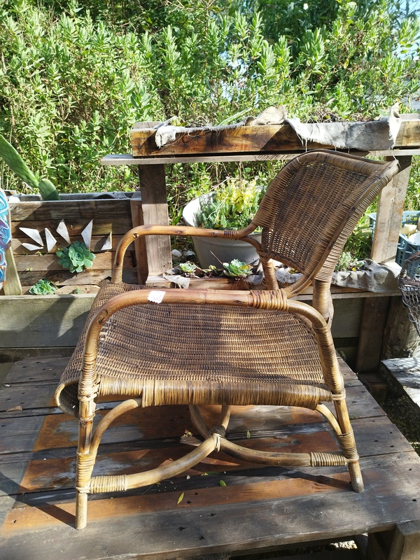 60s rattan armchair 