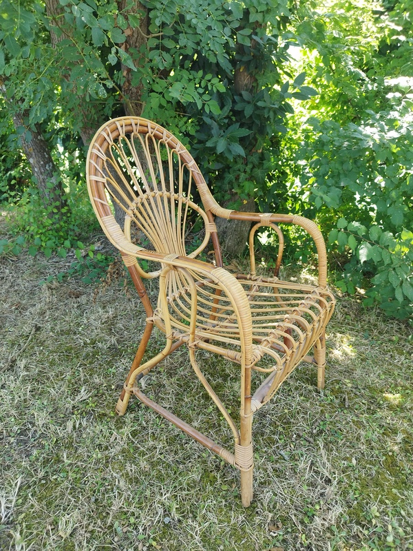 Vintage rattan armchair