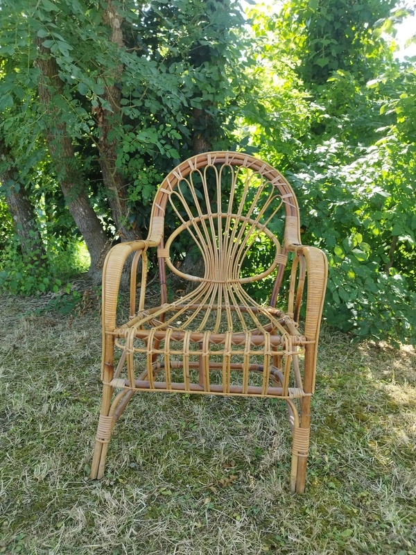 Vintage rattan armchair