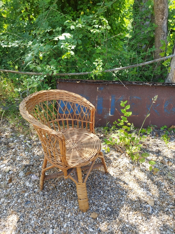 70s rattan children's armchair