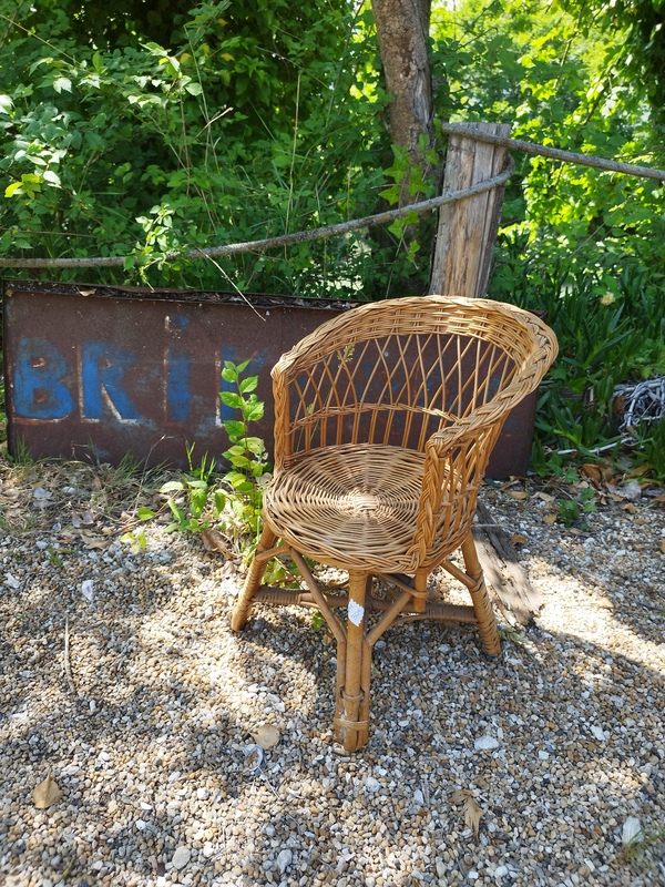 70s rattan children's armchair