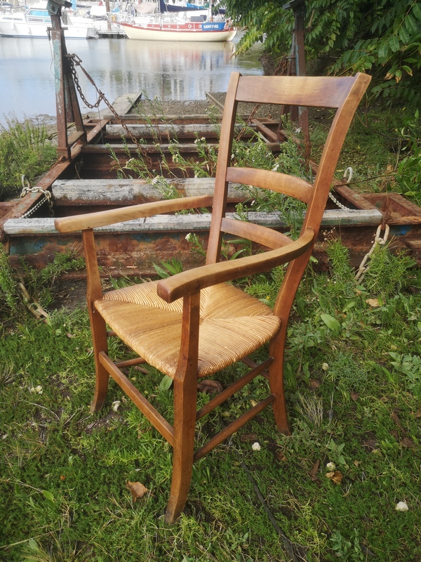 Charentais rustic straw armchair