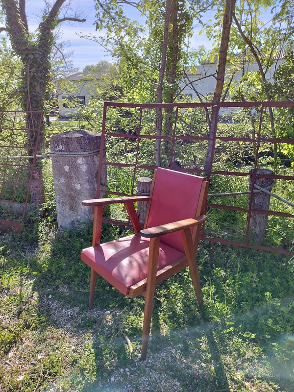 Armchair with compass feet design 60s