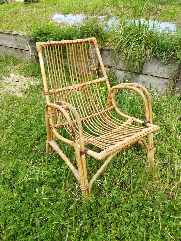 Vintage rattan armchair 