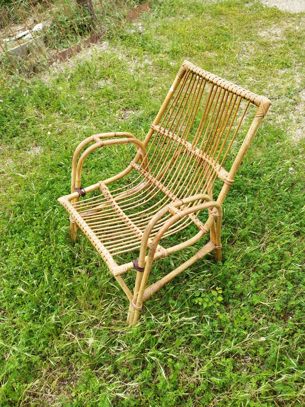 Vintage rattan armchair 