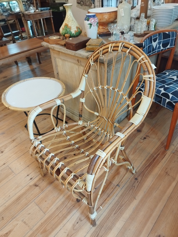 Vintage rattan armchair