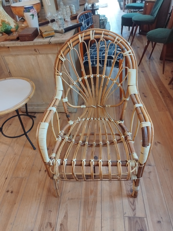 Vintage rattan armchair