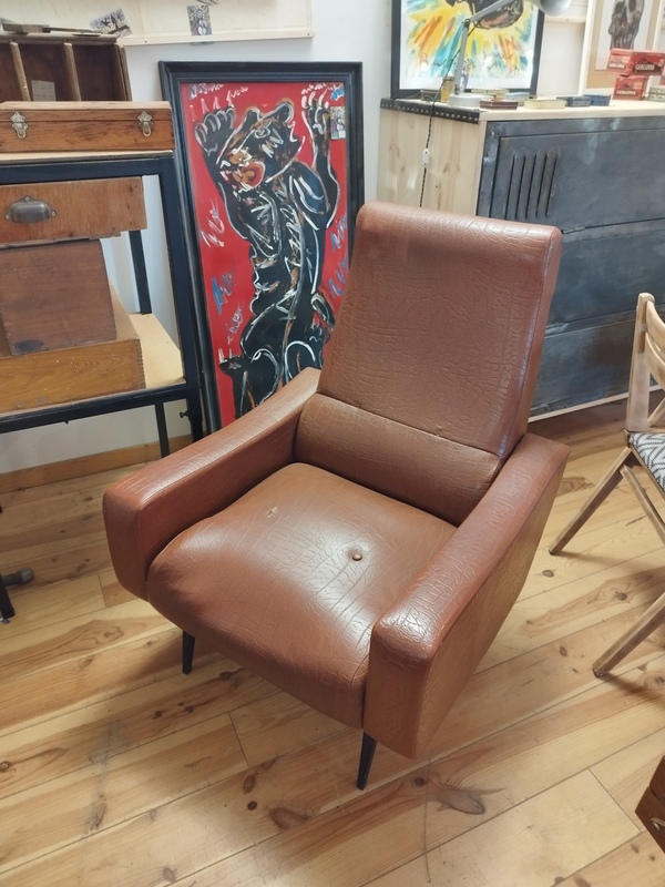 Space age design skai armchair