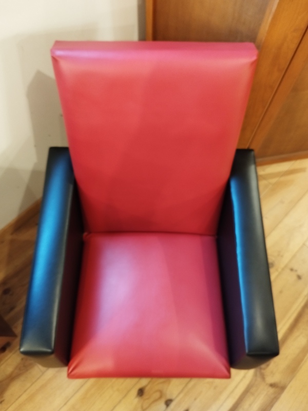 Vintage 70s faux leather armchair