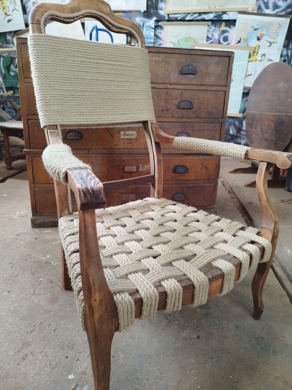 Voltaire rope armchair