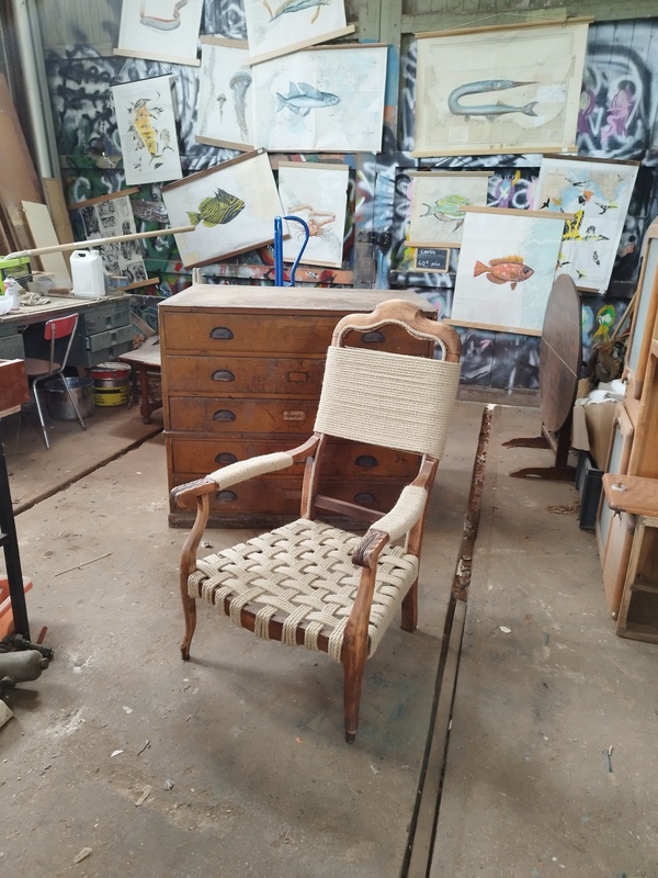 Voltaire rope armchair
