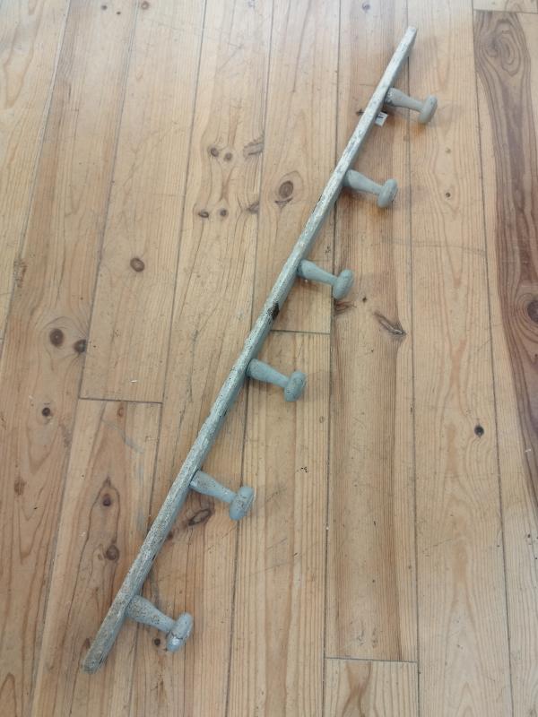 Large wooden school coat rack 