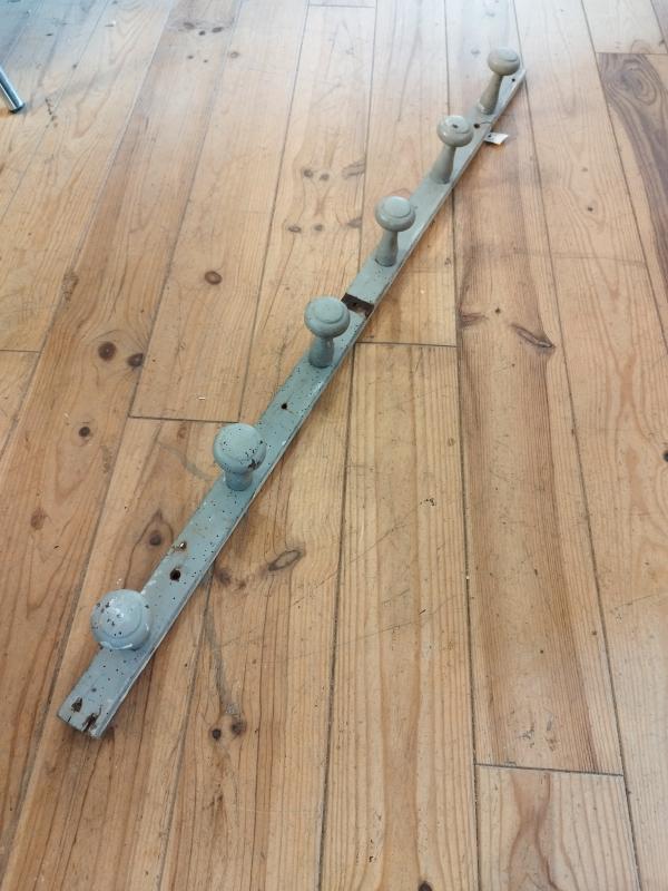 Large wooden school coat rack 