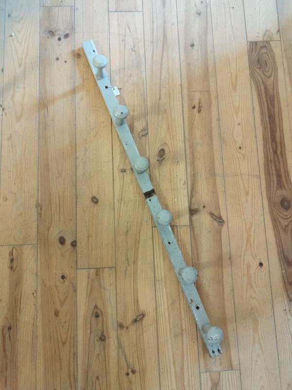 Large wooden school coat rack 