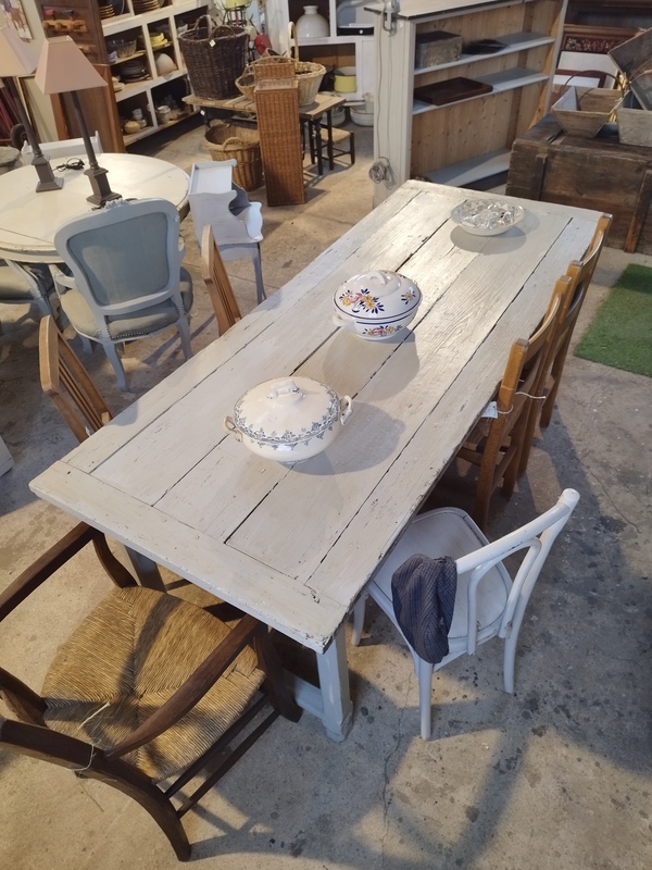 Large antique workshop table 