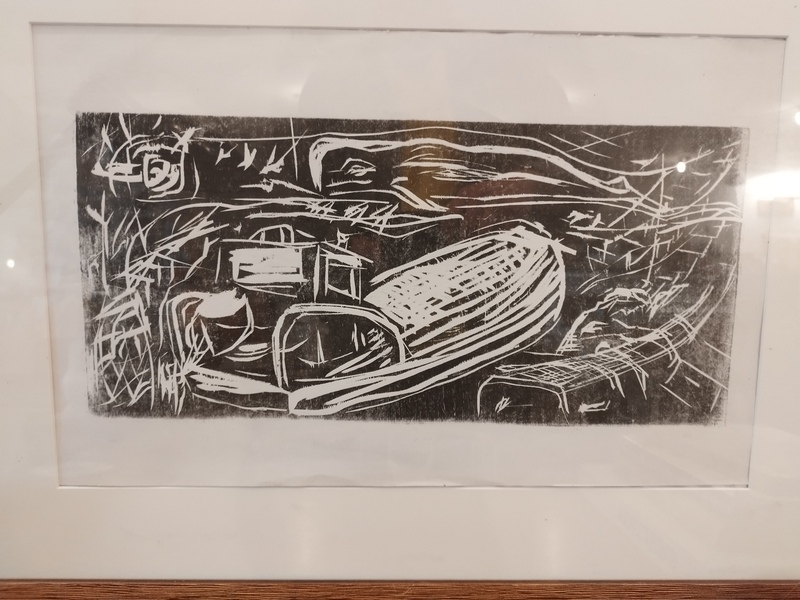 Engraving of Barges on Oyster Park 