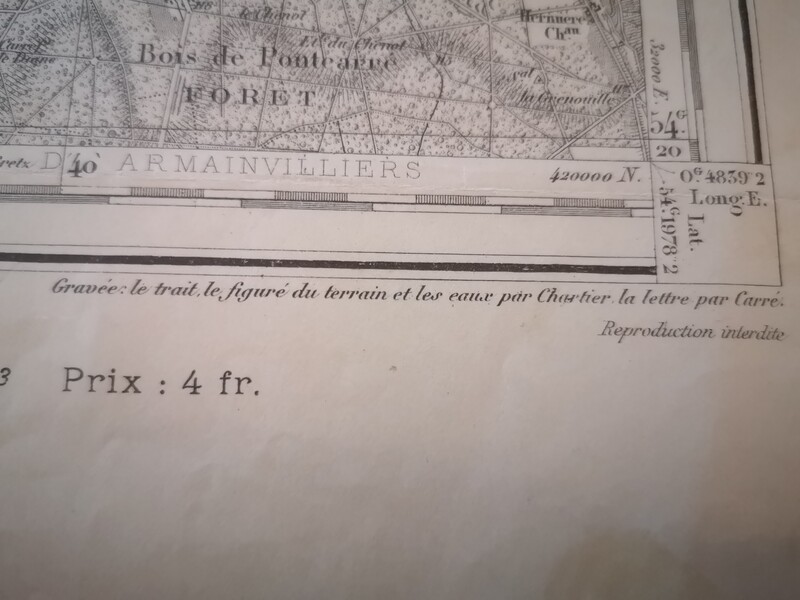 Chartier engraving map of Paris VII 1943