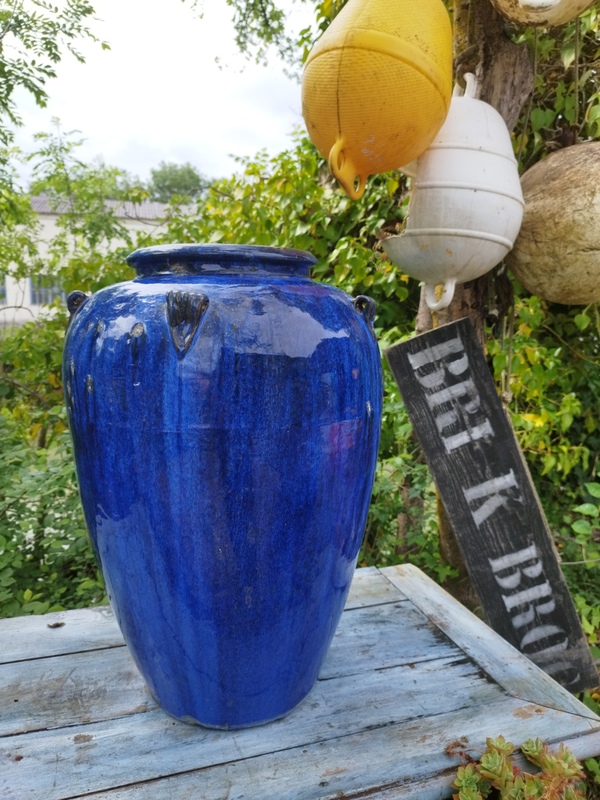Cobalt blue garden jar