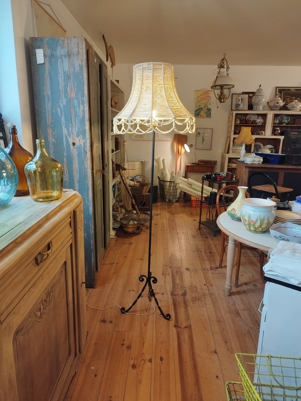 50s wrought iron floor lamp
