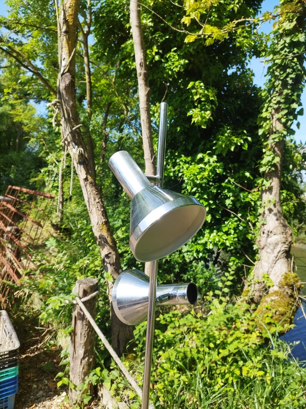 Space age chrome floor lamp