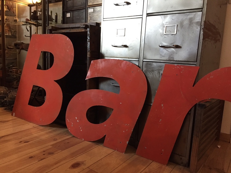 Metal letters bar sign