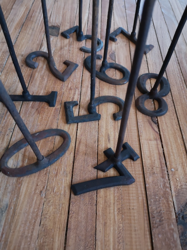 Set of 9 hot stamping irons