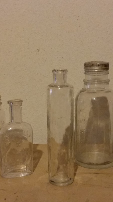 Lot of six old bottles