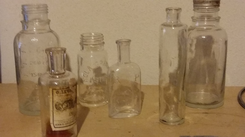 Lot of six old bottles