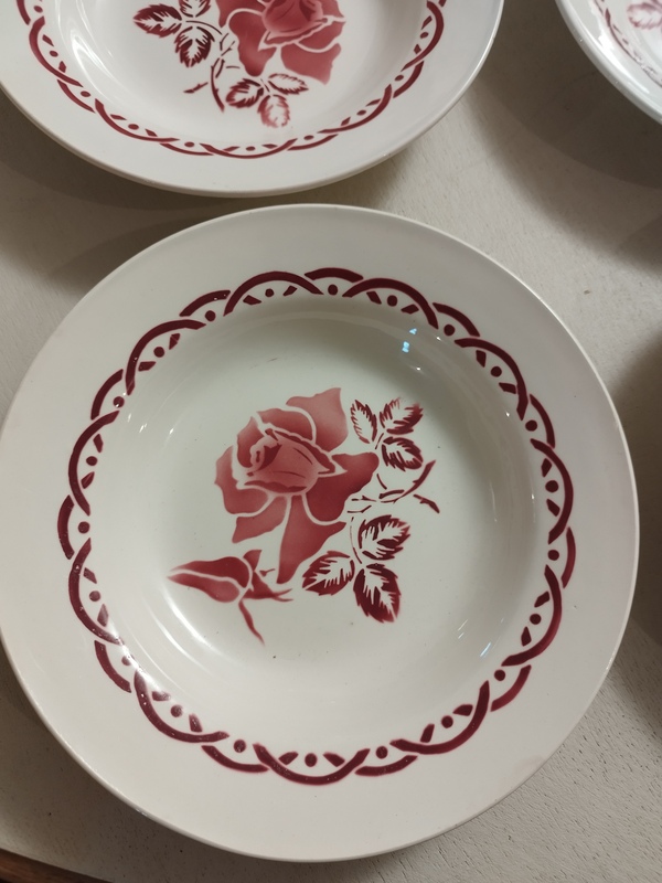 Set of four Sarreguemines plates