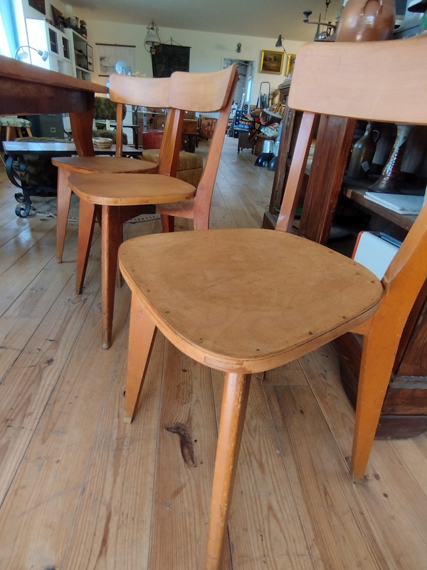 Set of four wooden chairs