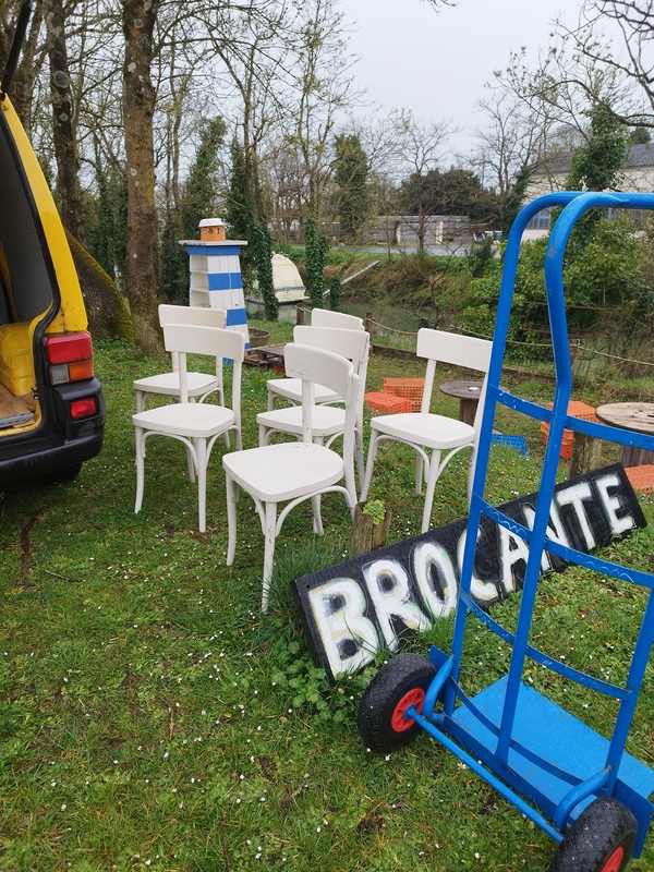 Set of six bistro chairs