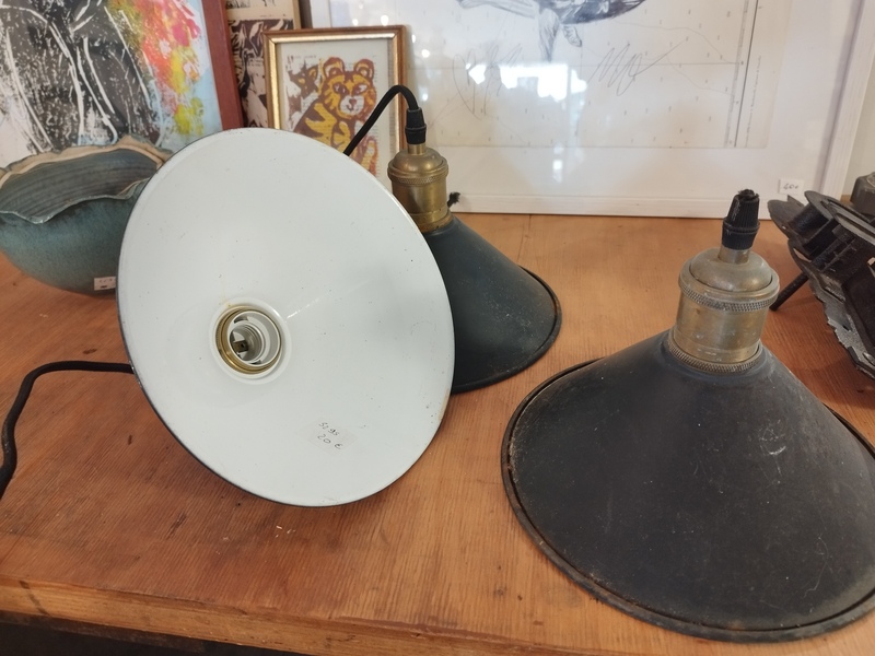 Set of three workshop lampshades 