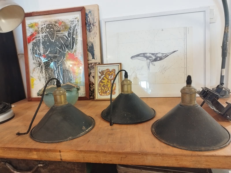 Set of three workshop lampshades 