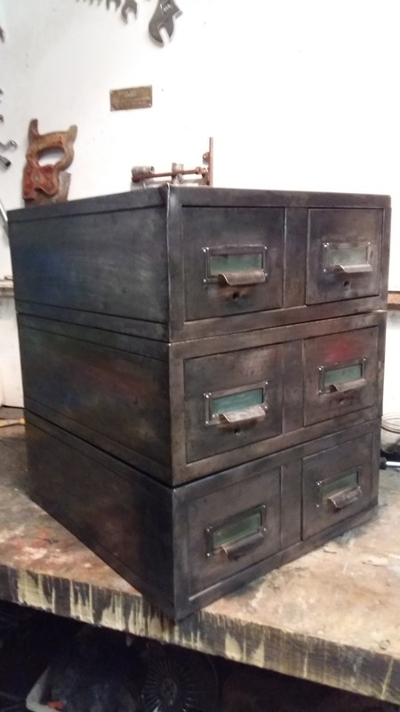 Set of three blocks with two drawers