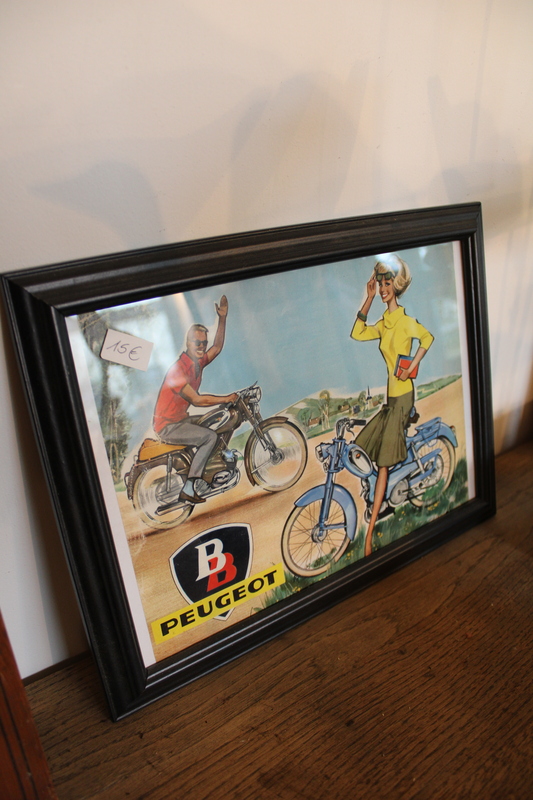 Lot of two old framed advertisements 