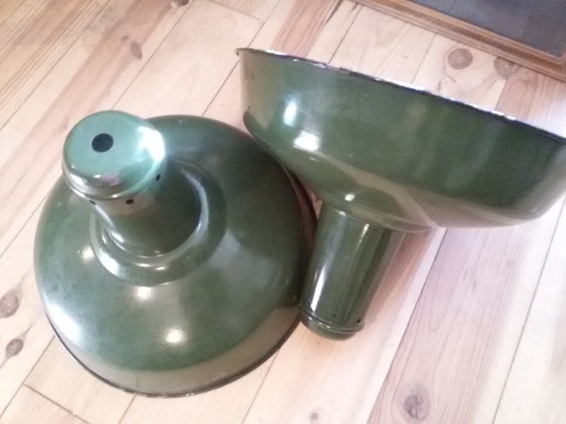Lot of two enamelled lampshades