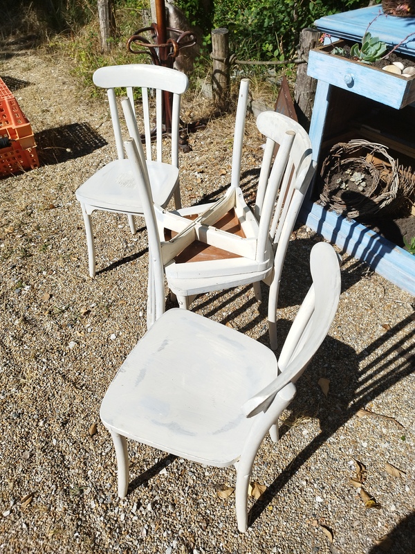 Set of four bistro chairs