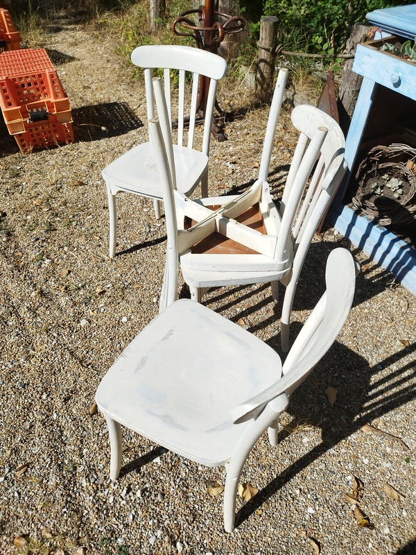 Set of four bistro chairs