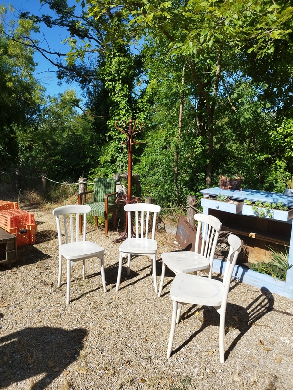 Set of four bistro chairs