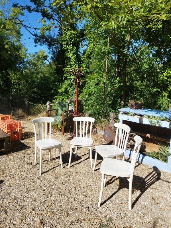 Set of four bistro chairs